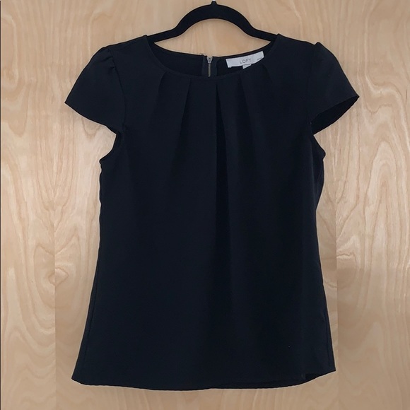 LOFT black short sleeve blouse size SP - Picture 1 of 3